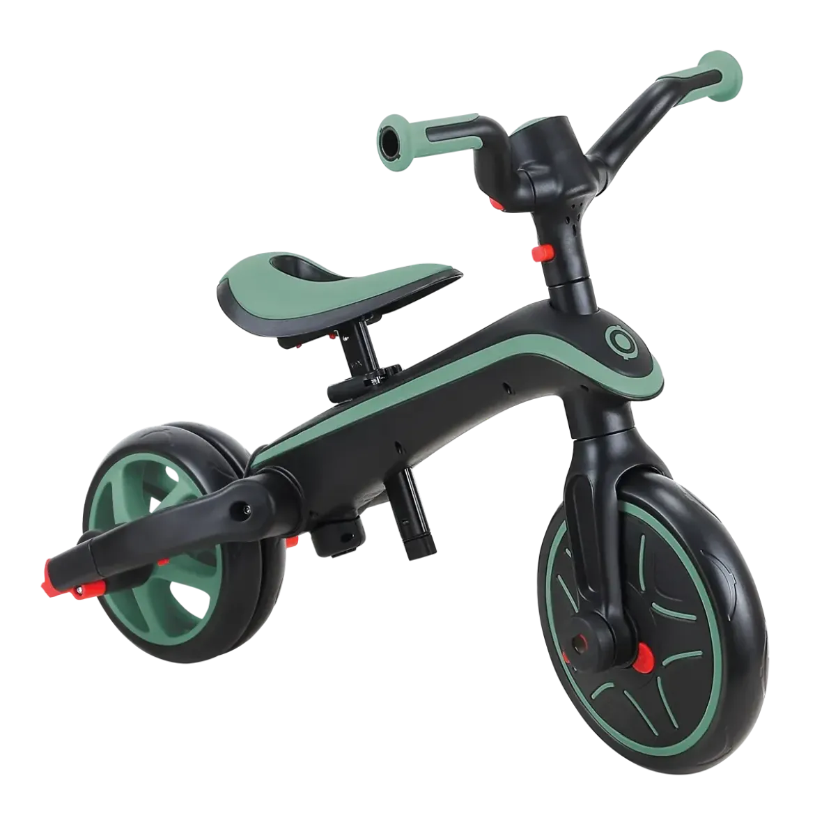 Triciclo Pieghevole 4 in 1 per Bambini Verde Oliva con Ruote EVA