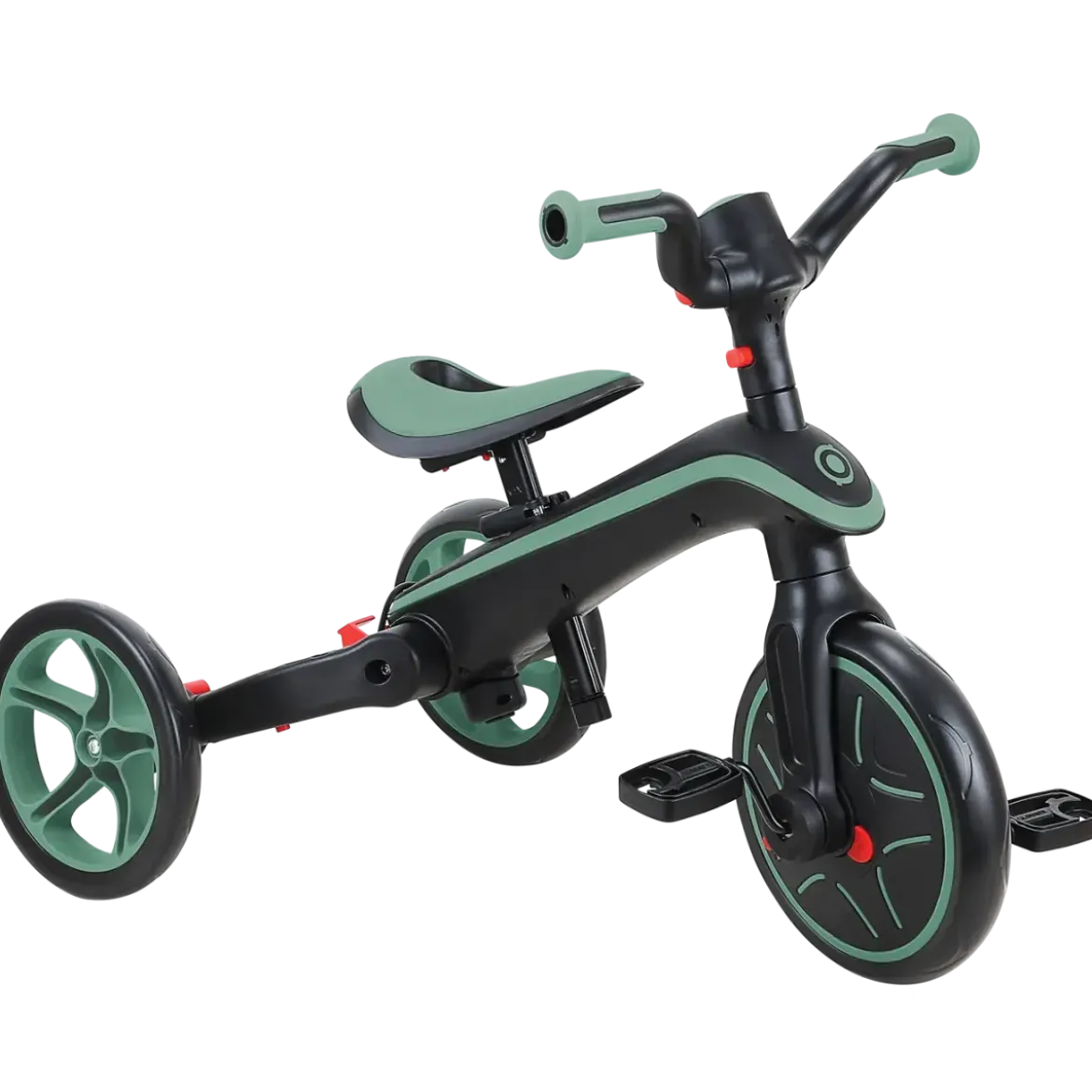 Triciclo Pieghevole 4 in 1 per Bambini Verde Oliva con Ruote EVA