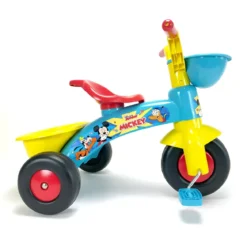 Triciclo Primi Passi per Bambini Topolino Disney 3 Ruote 2 Cestini