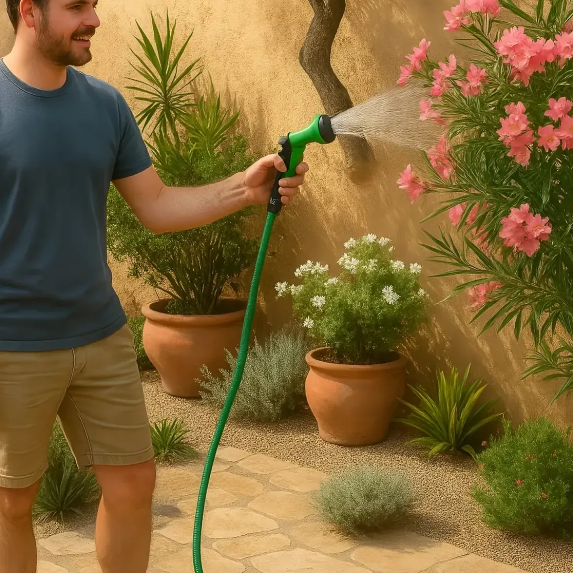 Tubo Estensibile da Giardino 10-30 m con Pistola a 8 Getti Irrigazione