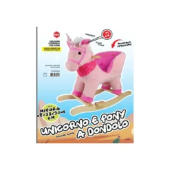 Unicorno a Dondolo con Suoni Animale Cavalcabile in Legno per Bambini Vintage