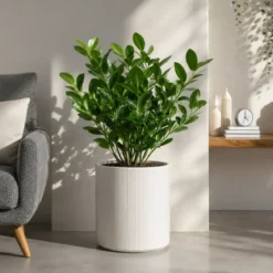 Vaso in Resina Bianco 36x35 Resistente Raggi UV Materiale Riciclabile