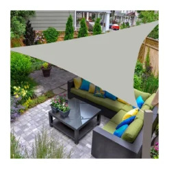 Vela Ombreggiante 3x3 Grigia Cenere Triangolare Tenda Parasole Giardino Esterno