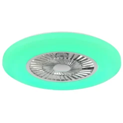 Ventilatore da Soffitto con Argento Bianco 60 cm LED RGB Telecomando