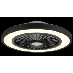 Ventilatore da Soffitto con Luce 54 cm Nero Telecomando Luce Notturna