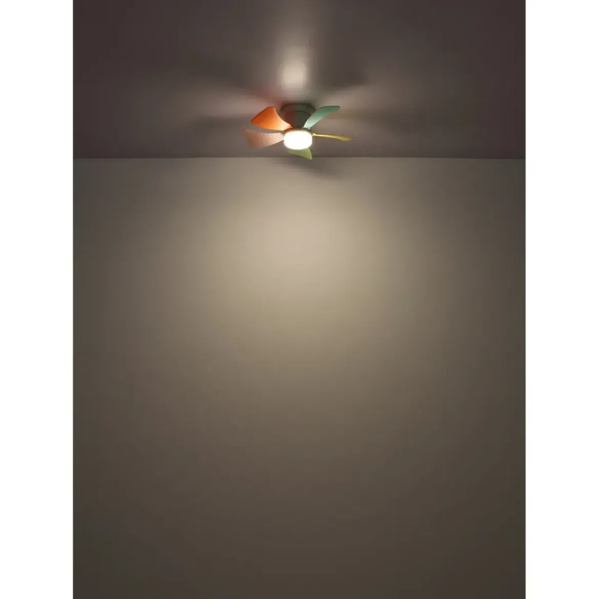 Ventilatore da Soffitto con Luce CCT Regolabile Bianco 5 Pale Colorate