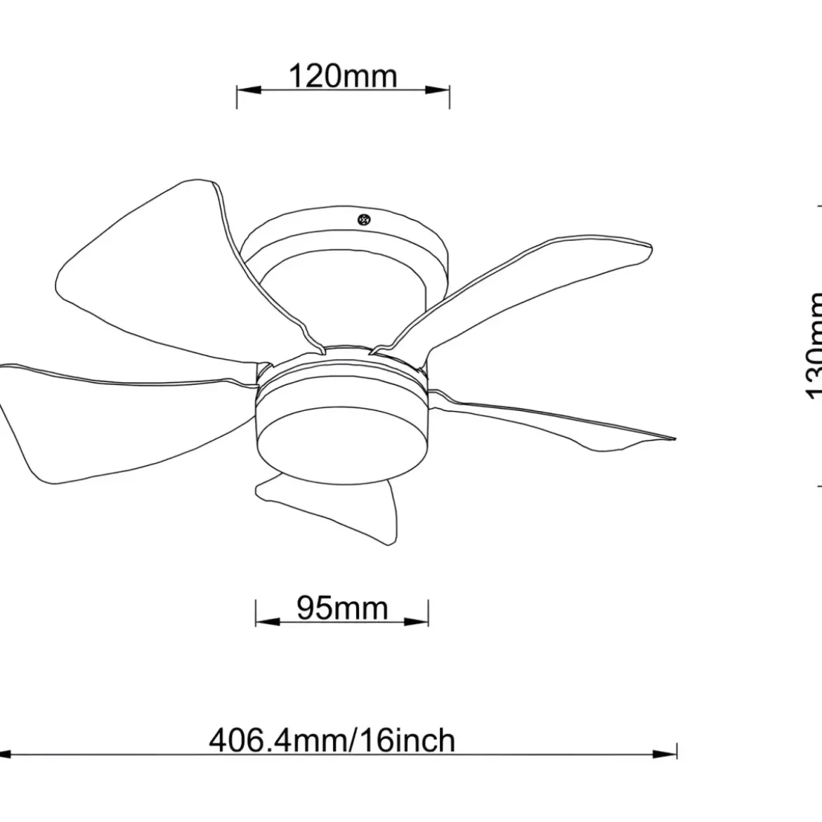 Ventilatore da Soffitto con Luce CCT Regolabile Bianco 5 Pale Colorate