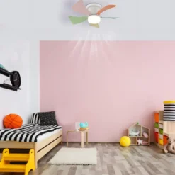 Ventilatore da Soffitto con Luce CCT Regolabile Bianco 5 Pale Colorate