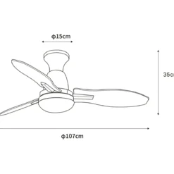 Ventilatore da Soffitto con Luce LED Nero 3 Pale in Legno con Timer