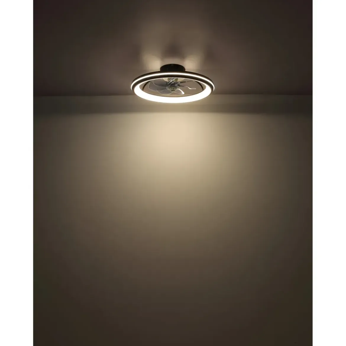 Ventilatore da Soffitto con Luce Nero LED CCT Dimmerabile Telecomando
