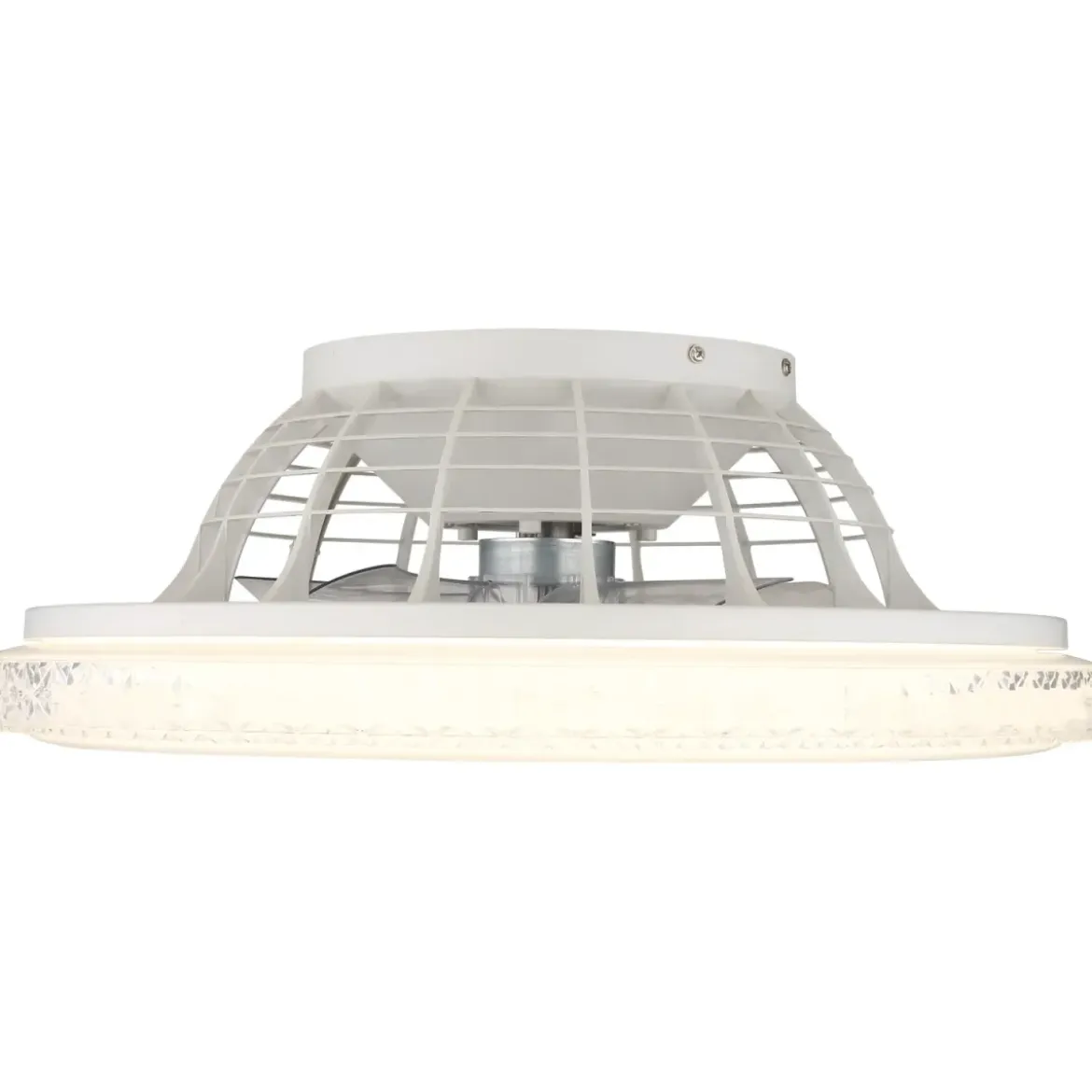 Ventilatore da Soffitto con Luce Bianco Cristalli LED CCT Telecomando