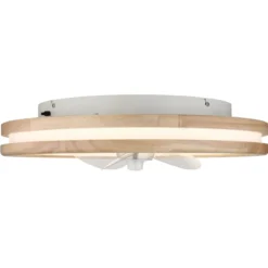 Ventilatore da Soffitto con Luce LED Dimmerabile Bianco Legno 3 Pale