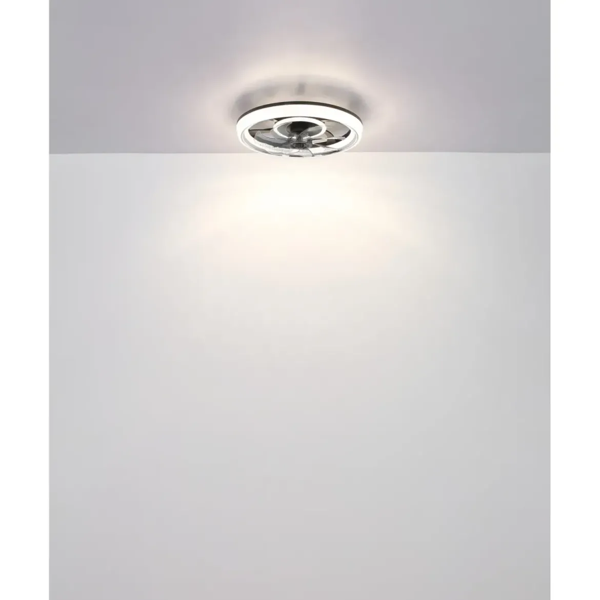 Ventilatore da Soffitto con Luce Nero Cristalli LED Dimmer Telecomando