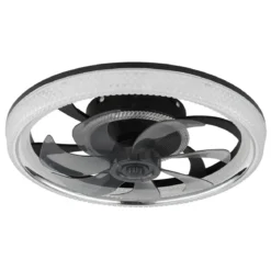Ventilatore da Soffitto con Luce Nero Cristalli LED Dimmer Telecomando