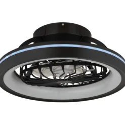 Ventilatore da Soffitto con Luce Nero LED RGB Dimmerabile Telecomando