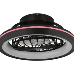 Ventilatore da Soffitto con Luce Nero LED RGB Dimmerabile Telecomando