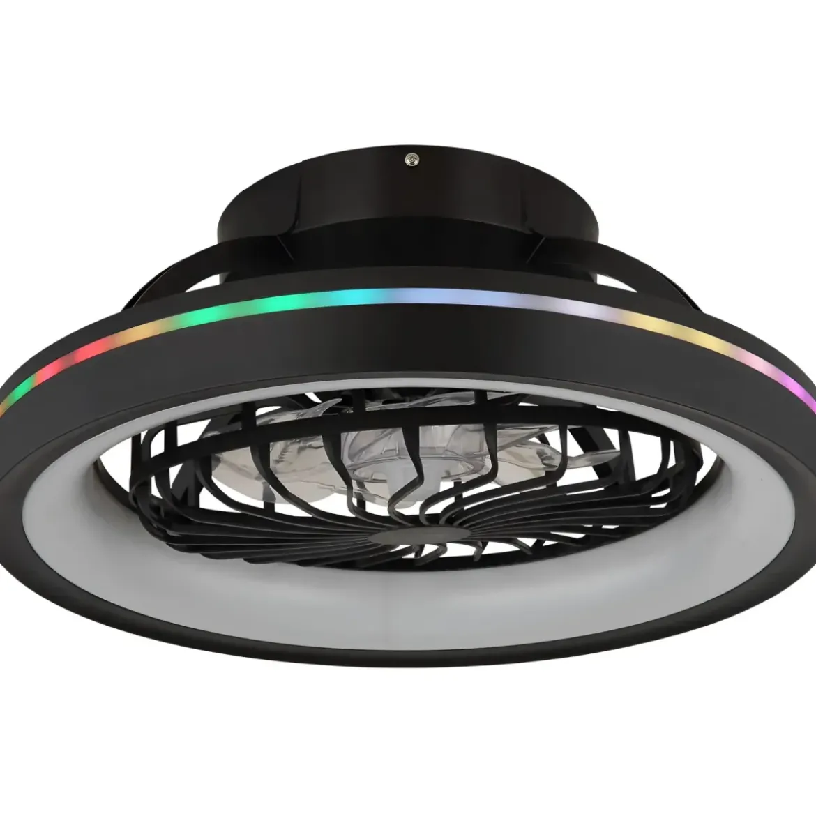 Ventilatore da Soffitto con Luce Nero LED RGB Dimmerabile Telecomando