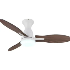 Ventilatore da Soffitto con Luce LED Bianco 3 Pale in Legno con Timer