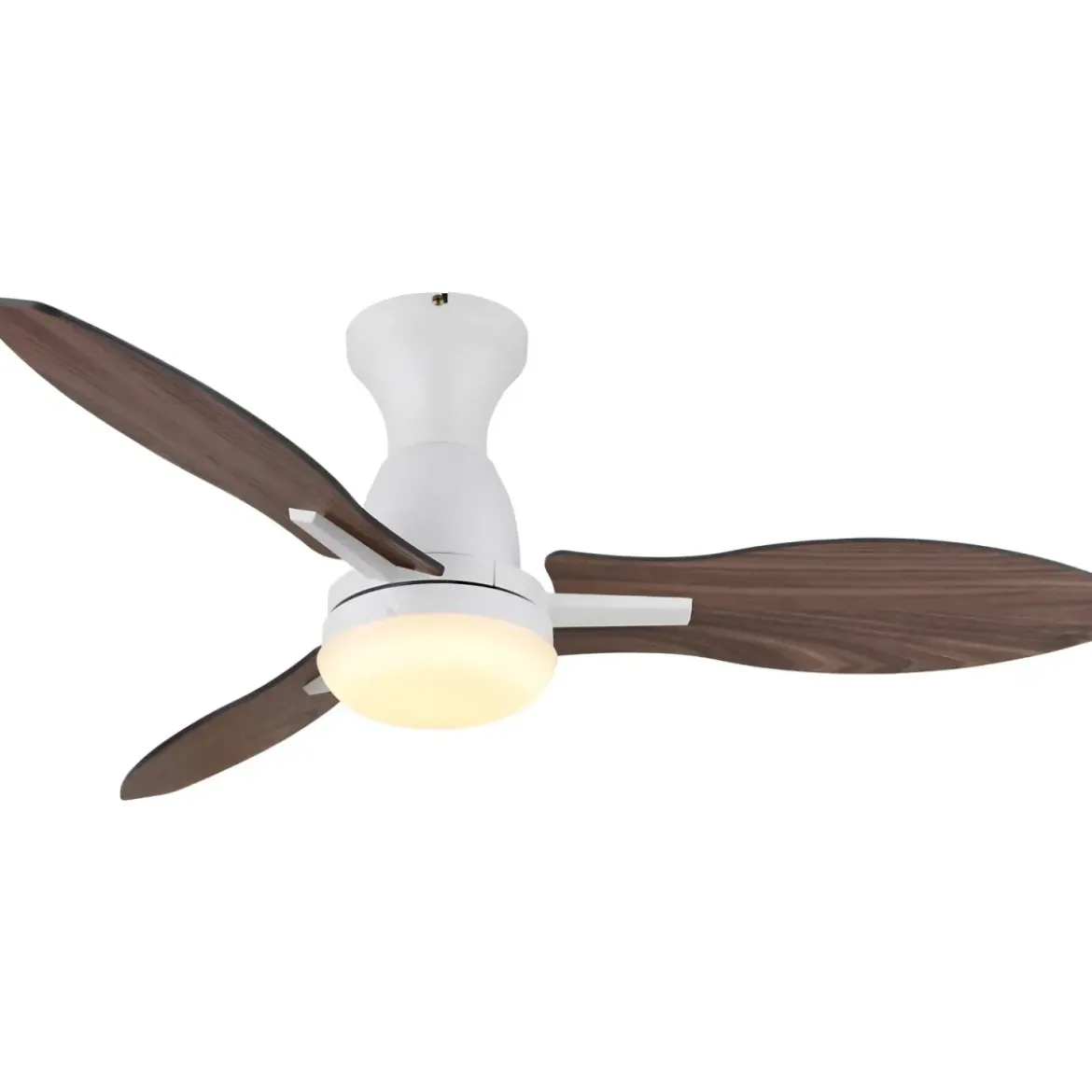 Ventilatore da Soffitto con Luce LED Bianco 3 Pale in Legno con Timer