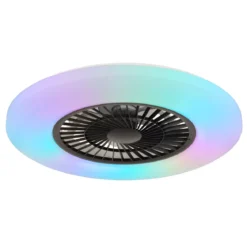 Ventilatore da Soffitto con Nero Bianco 60 cm LED RGB Telecomando