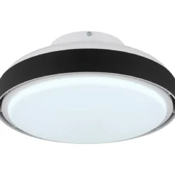 Ventilatore da Soffitto Plafoniera LED Dimmerabile 45 cm Bianco Nero