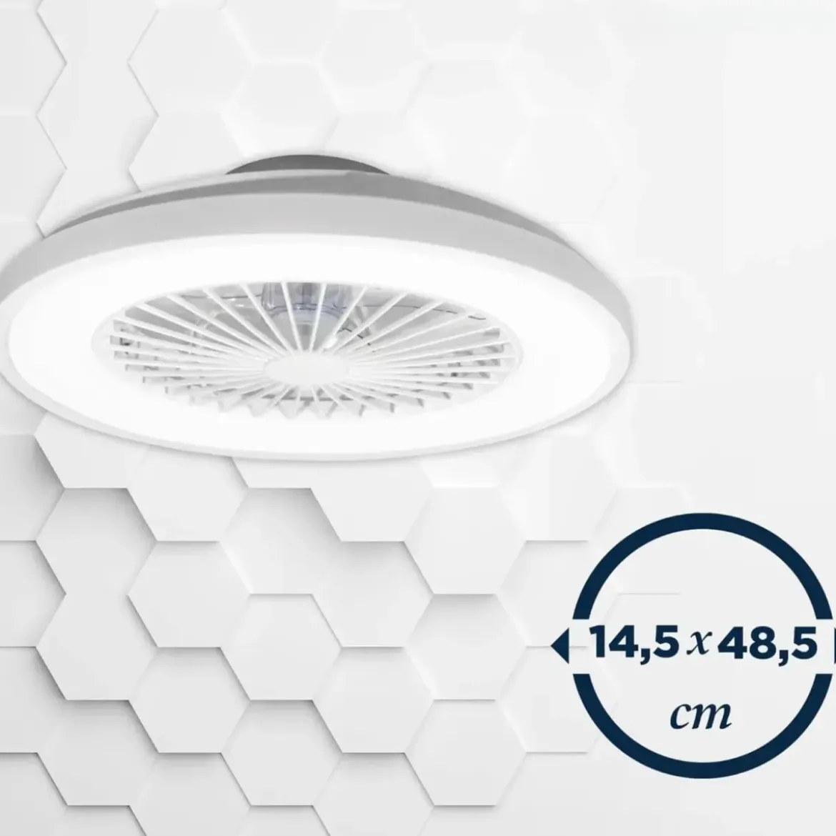 Ventilatore da Soffitto Zephir Plafoniera LED 30W Dimmer Telecomando