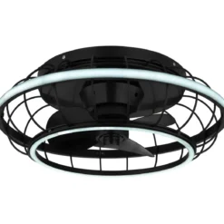 Ventilatore Soffitto con Luce Doppio LED Dimmerabile Nero Opale