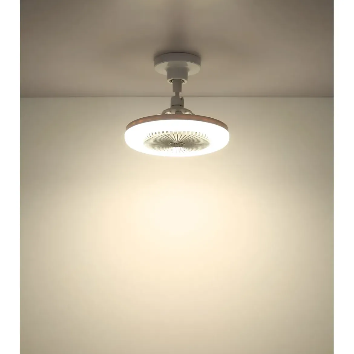 Ventilatore Soffitto con Luce LED Dimmerabile Bianco Tondo Telecomando