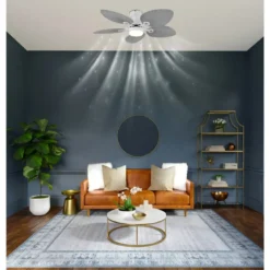 Ventilatore Soffitto con Luce Regolabile Bianco Grigio 22W Telecomando