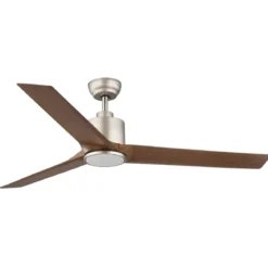 Ventilatore Soffitto con Luce Dimmerabile Grigio 3 Pale Effetto Legno