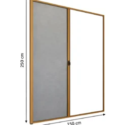 Zanzariera a Rullo Laterale per Porta Bronzo 150x250 Riducibile