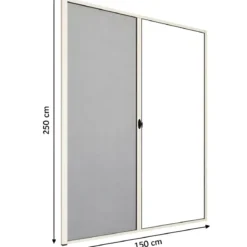Zanzariera a Rullo Laterale per Porta Avorio 150x250 Riducibile