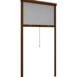 Zanzariera a Rullo Verticale 80x160 Riducibile in Alluminio Marrone