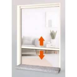 Zanzariera a Rullo Verticale 100x160 Riducibile in Alluminio Avorio