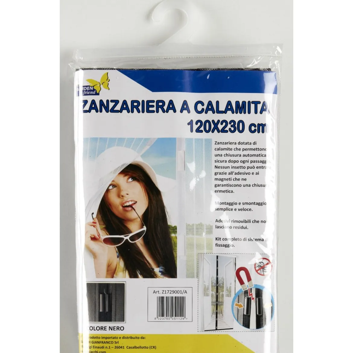 Zanzariera Magnetica con Chiusura Calamita Tenda Bianca Nera per Porta Finestra
