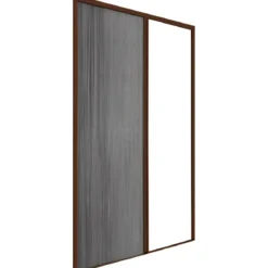 Zanzariera Plissettata Laterale Marrone Guida Bassa Porta 105x240