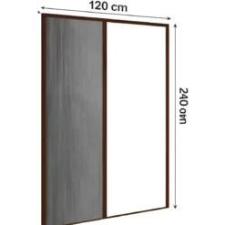 Zanzariera Plissettata Laterale Marrone Guida Bassa Porta 120X240