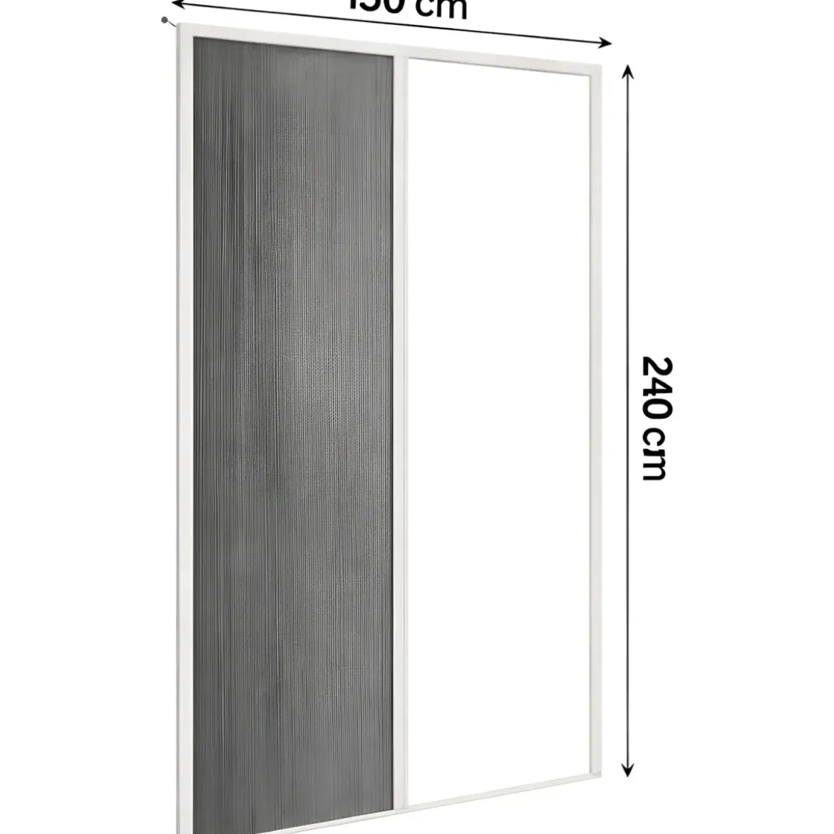Zanzariera Plissettata Laterale Bianco Guida Bassa Porta 150x240