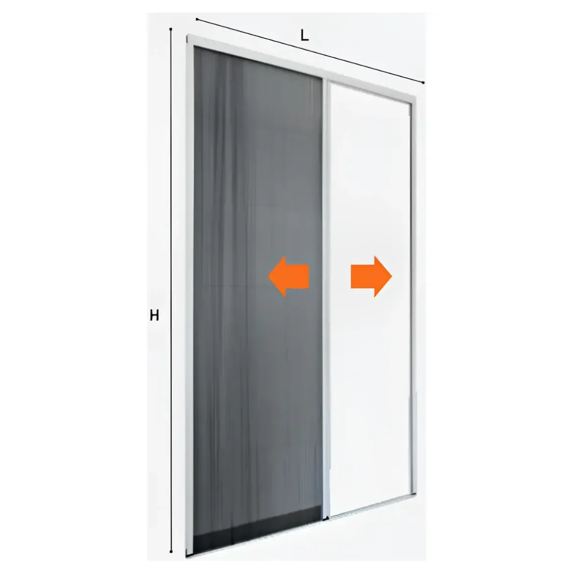 Zanzariera Plissettata Laterale Bianco Guida Bassa Porta 105x240