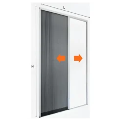 Zanzariera Plissettata Laterale Bianco Guida Bassa Porta 120X240