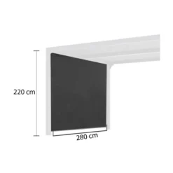 Zanzariera Tenda Laterale 2.8 metri in PVC per Pergola Bioclimatica in Alluminio